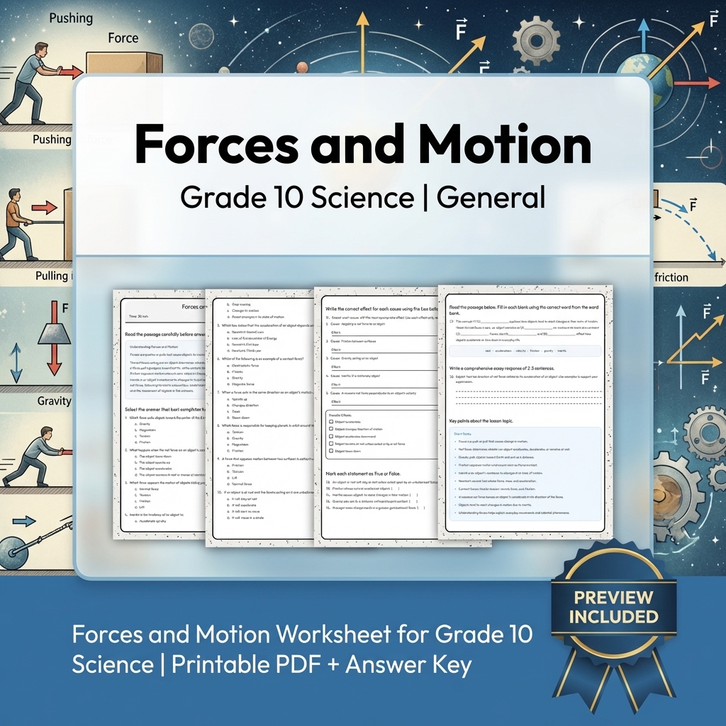 Grade 10 Science Modeling & Evidence Reasoning Full-Year Bundle | General — included worksheet 17