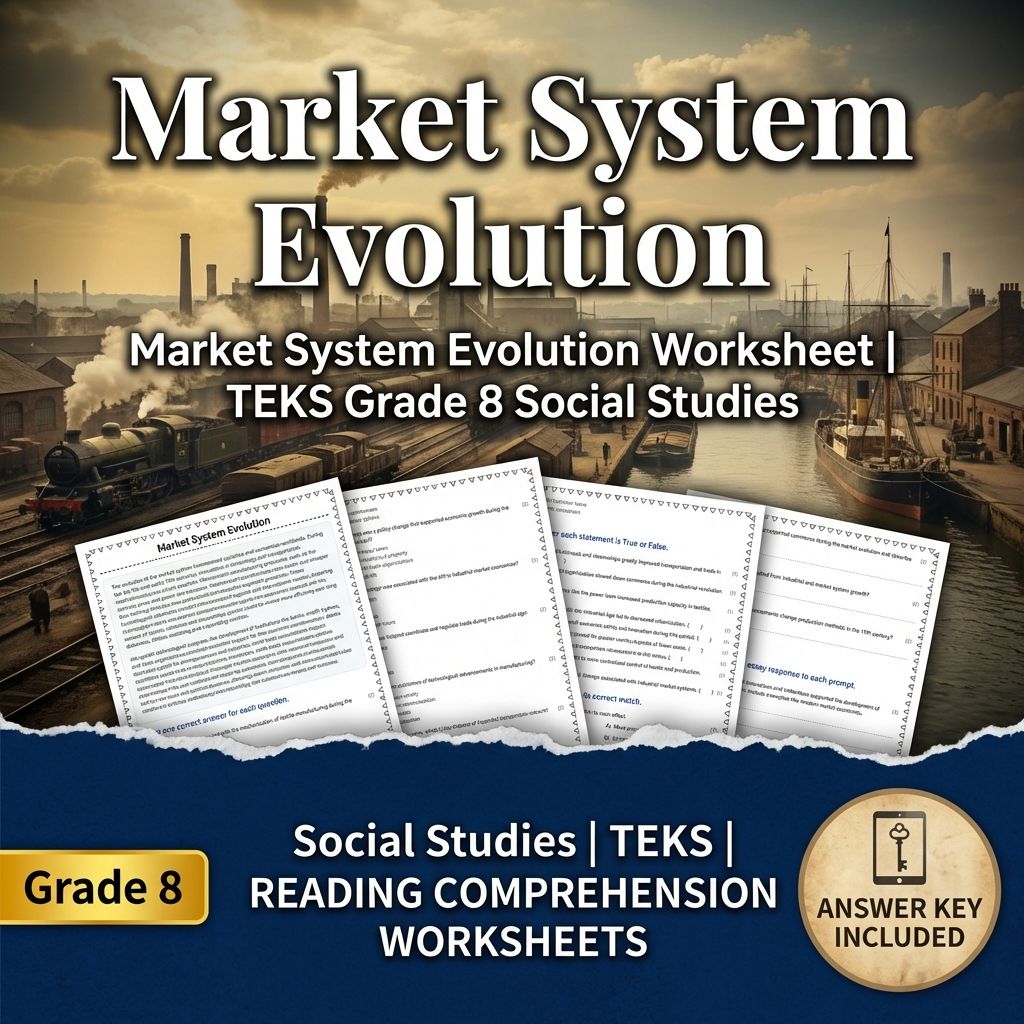 Market System Evolution Worksheet | TEKS Grade 8 Social Studies
