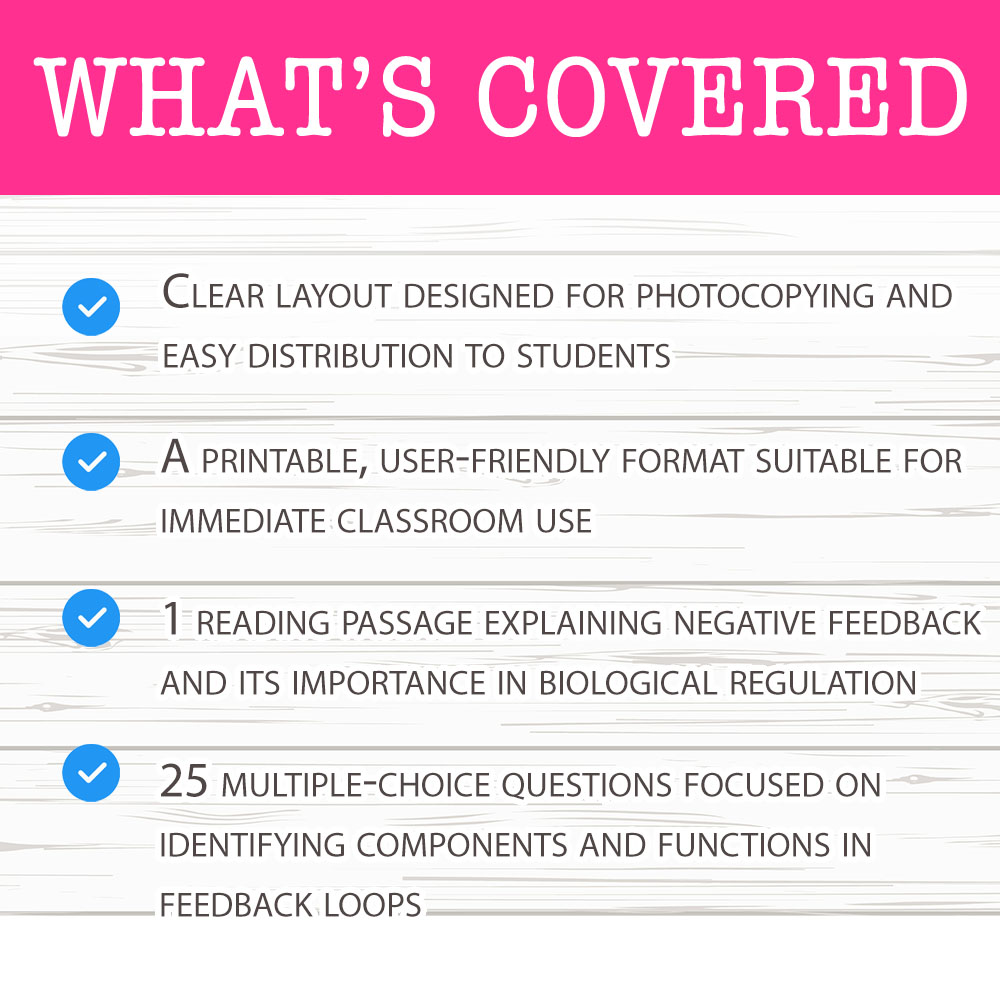Grade 10 Science worksheet worksheet — Grade 10 Science — Negative Feedback Worksheet for Mastery — page 2