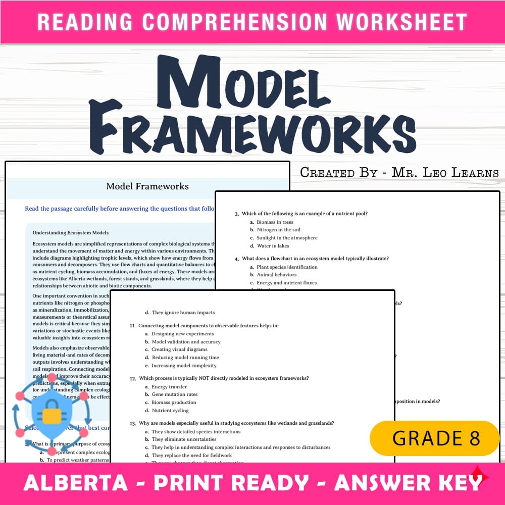Grade 8 Science worksheet mcq paper worksheet — Grade 8 Science — Worksheet MCQ Paper for Mastering Ecosystem Models | PDF…