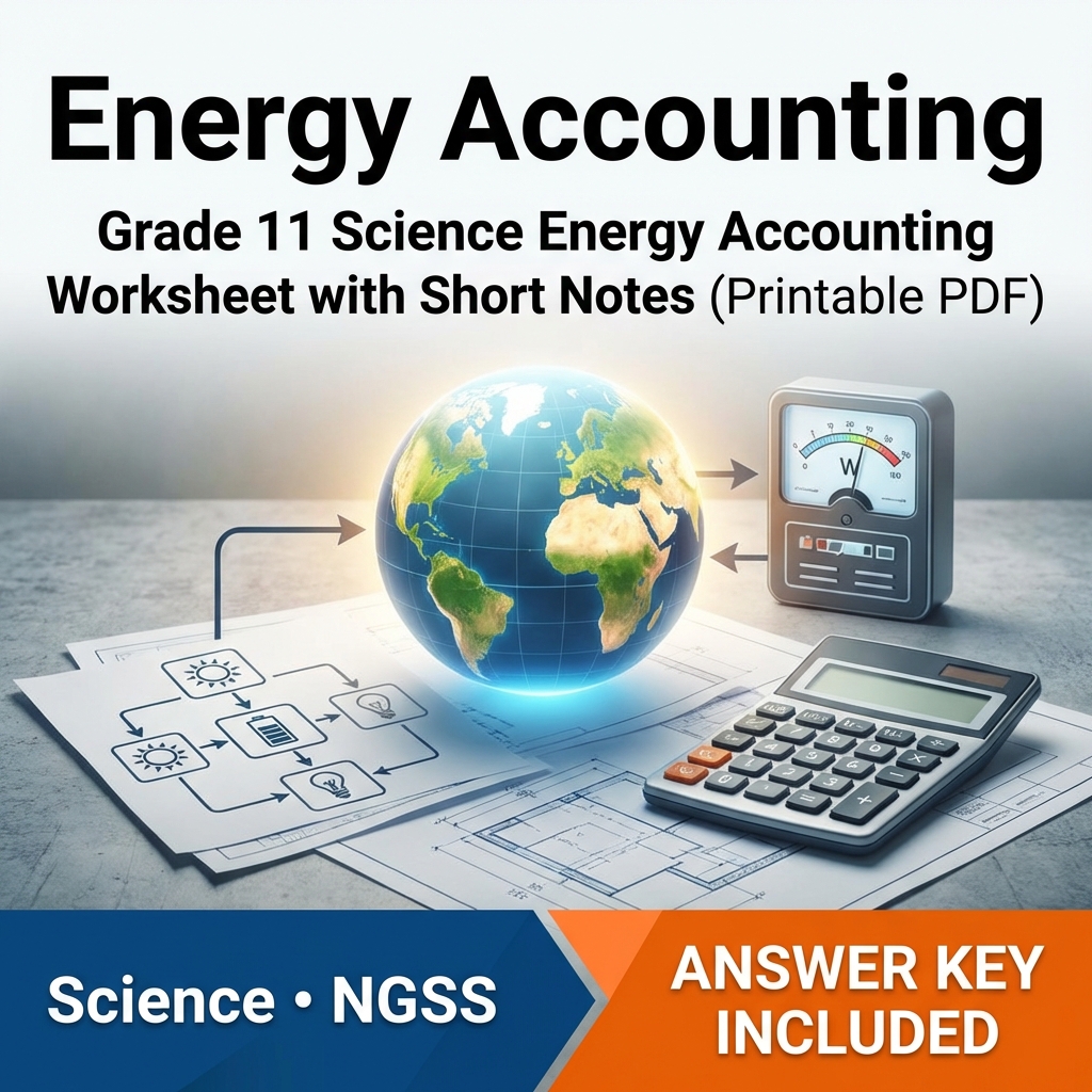 Grade 11 Science Energy UNIT Bundle | NGSS-Aligned Instructional Worksheets — included worksheet 4