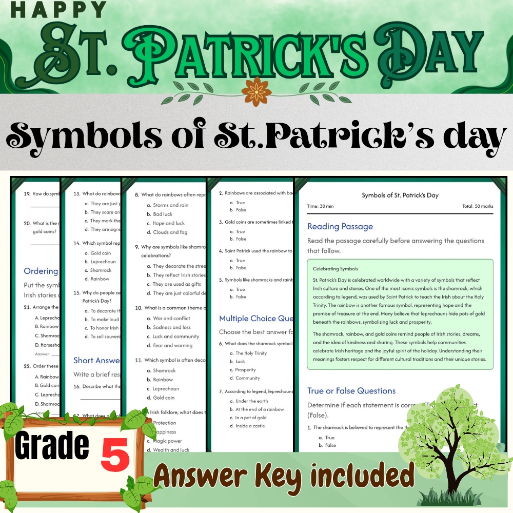 Grade 5 Seasonal STEM | St. Patrick's Day Worksheets & Activities Bundle — included worksheet 2