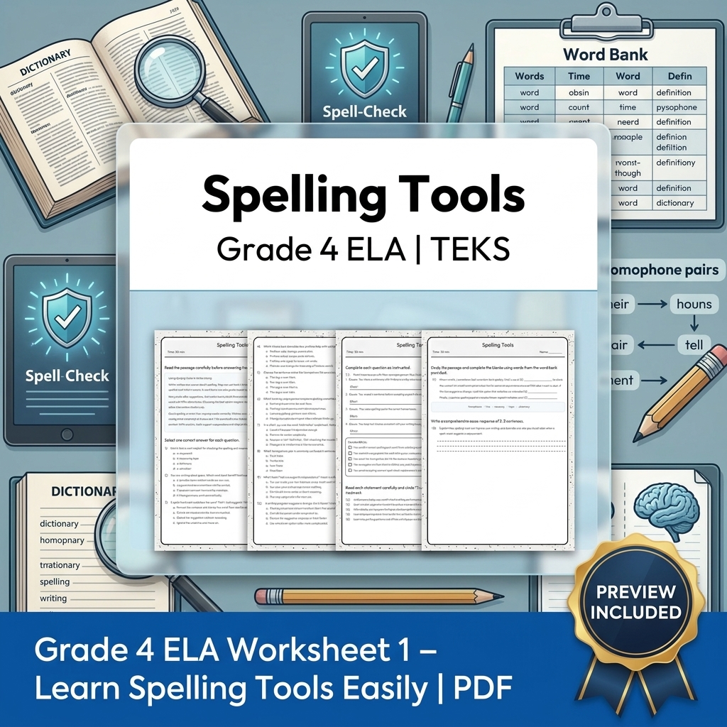 Grade 4 Drafting, Revising & Editing Writing ELA Lesson Bundle TEKS — included worksheet 4