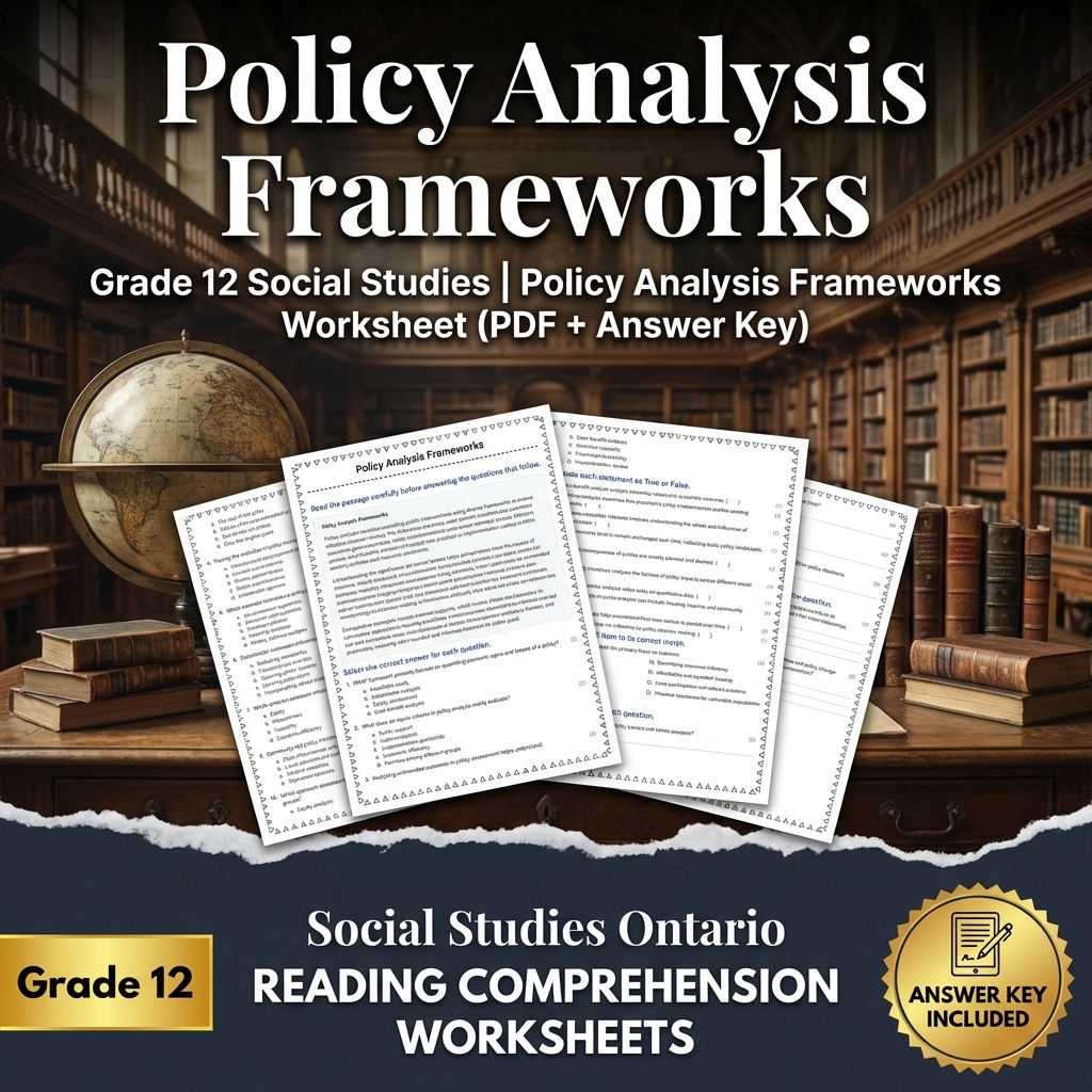 Grade 12 Social Studies | Policy Analysis Frameworks (PDF + Answer Key)