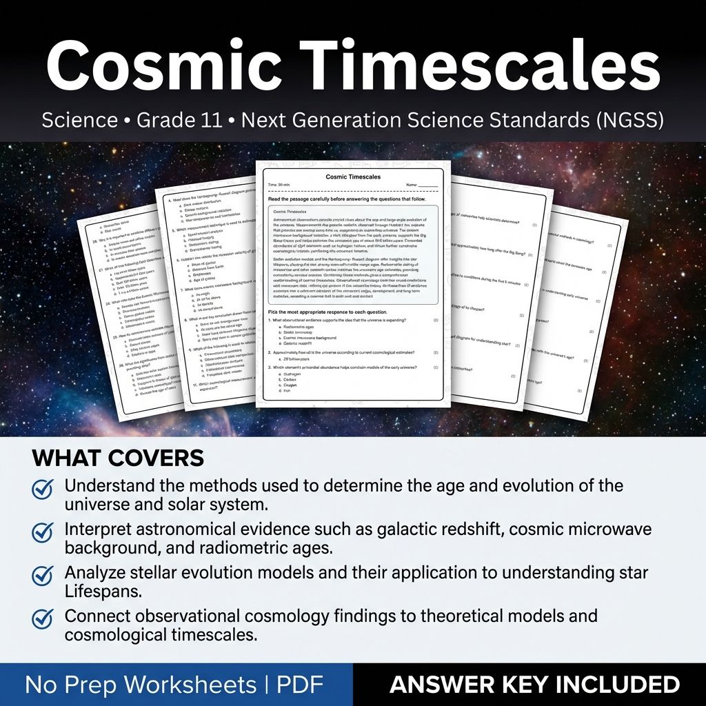 Grade 11 Science Unit Bundle | Orbital Mechanics & Cosmic Timescales Worksheets — included worksheet 2