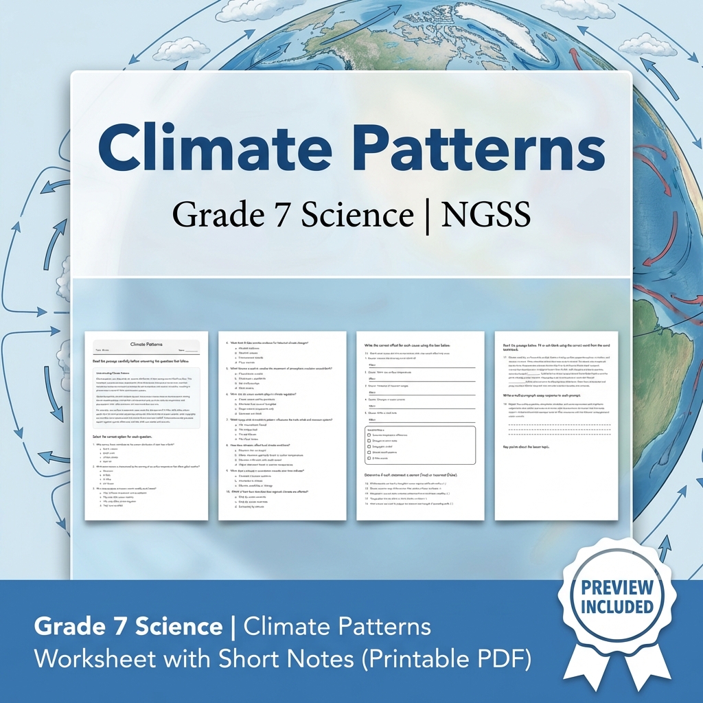 Grade 7 Science | Earth's Systems Unit Worksheets Pack – NGSS Aligned — included worksheet 3