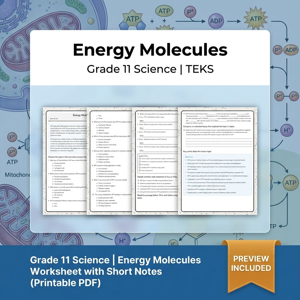 Grade 11 Science Worksheet Bundle | Genetics, Evolution & Human Body (PDF) — included worksheet 24