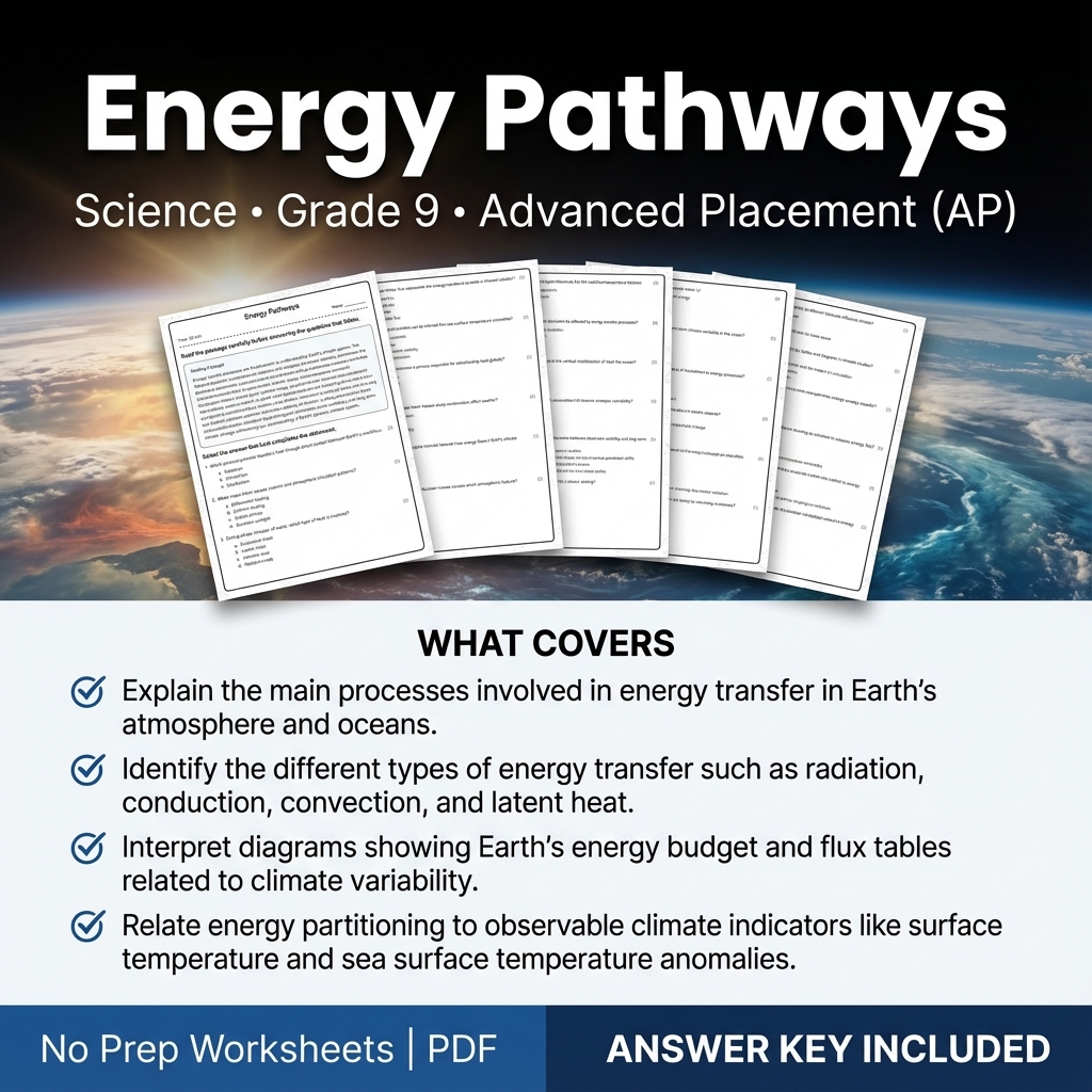 Grade 9 Science Worksheets Bundle | Physics, Earth Science & Biology  — included worksheet 18