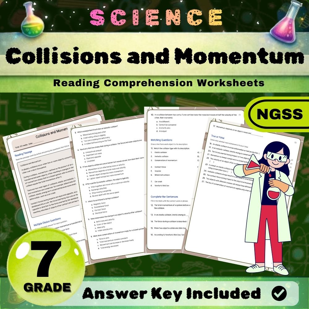 Grade 7 Science Worksheet Bundle | Earth & Space, Life, and Physical Science — included worksheet 20