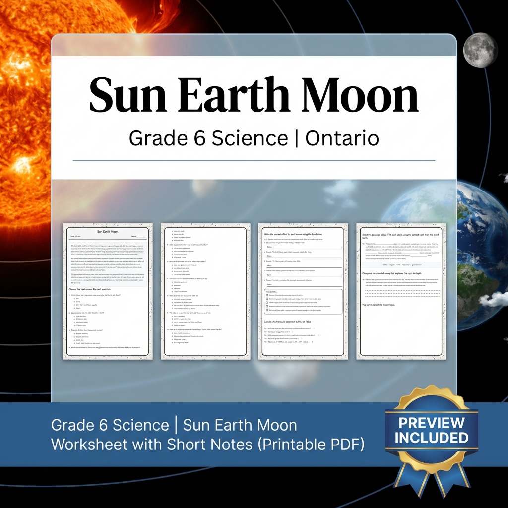 Grade 6 Science Lesson Group Bundle – Ontario Curriculum Worksheets — included worksheet 5