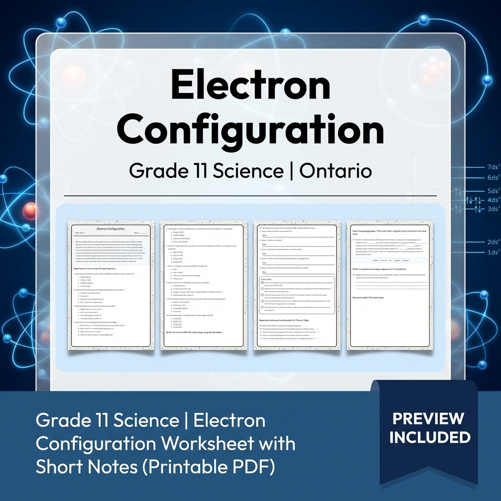 Grade 11 Science Full Year Bundle | Ontario Curriculum & Framework — included worksheet 21