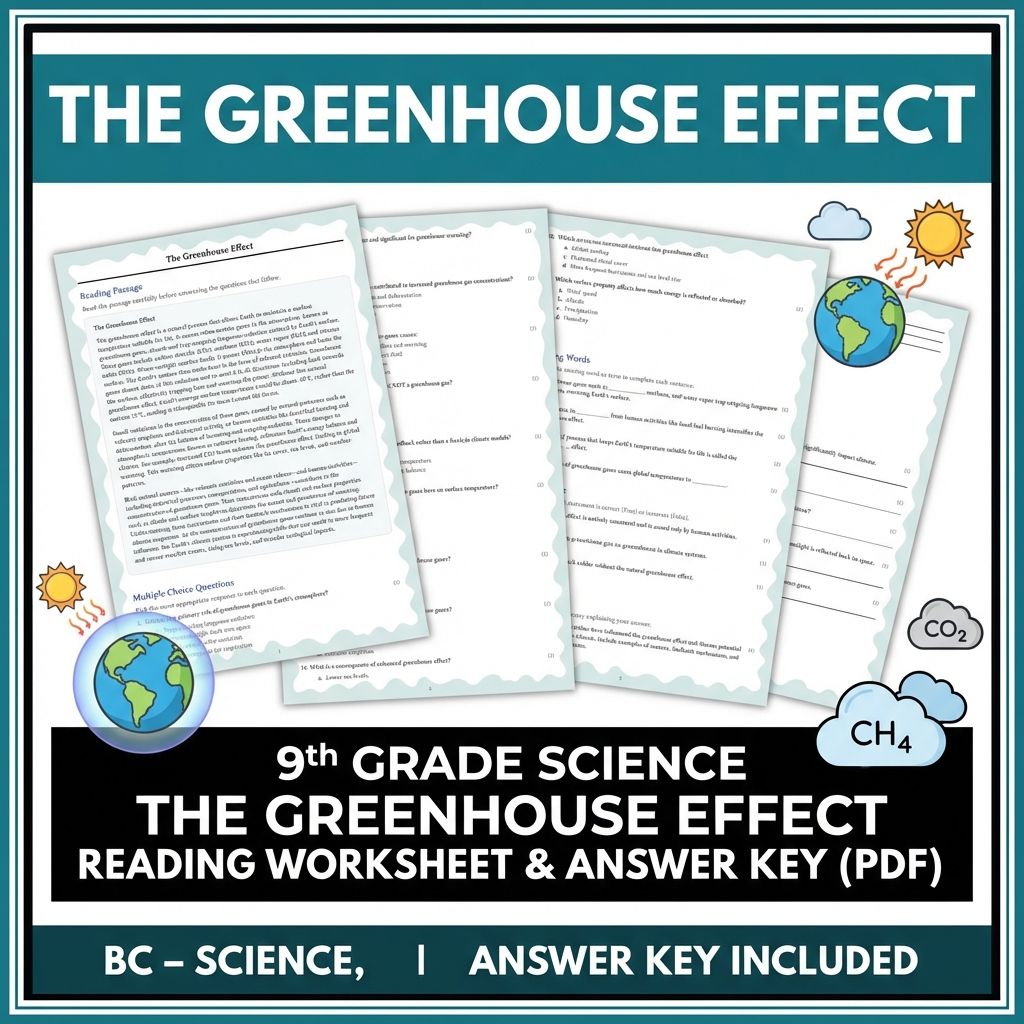 9th Grade Science | The Greenhouse Effect Reading Worksheet & Answer Key (PDF)
