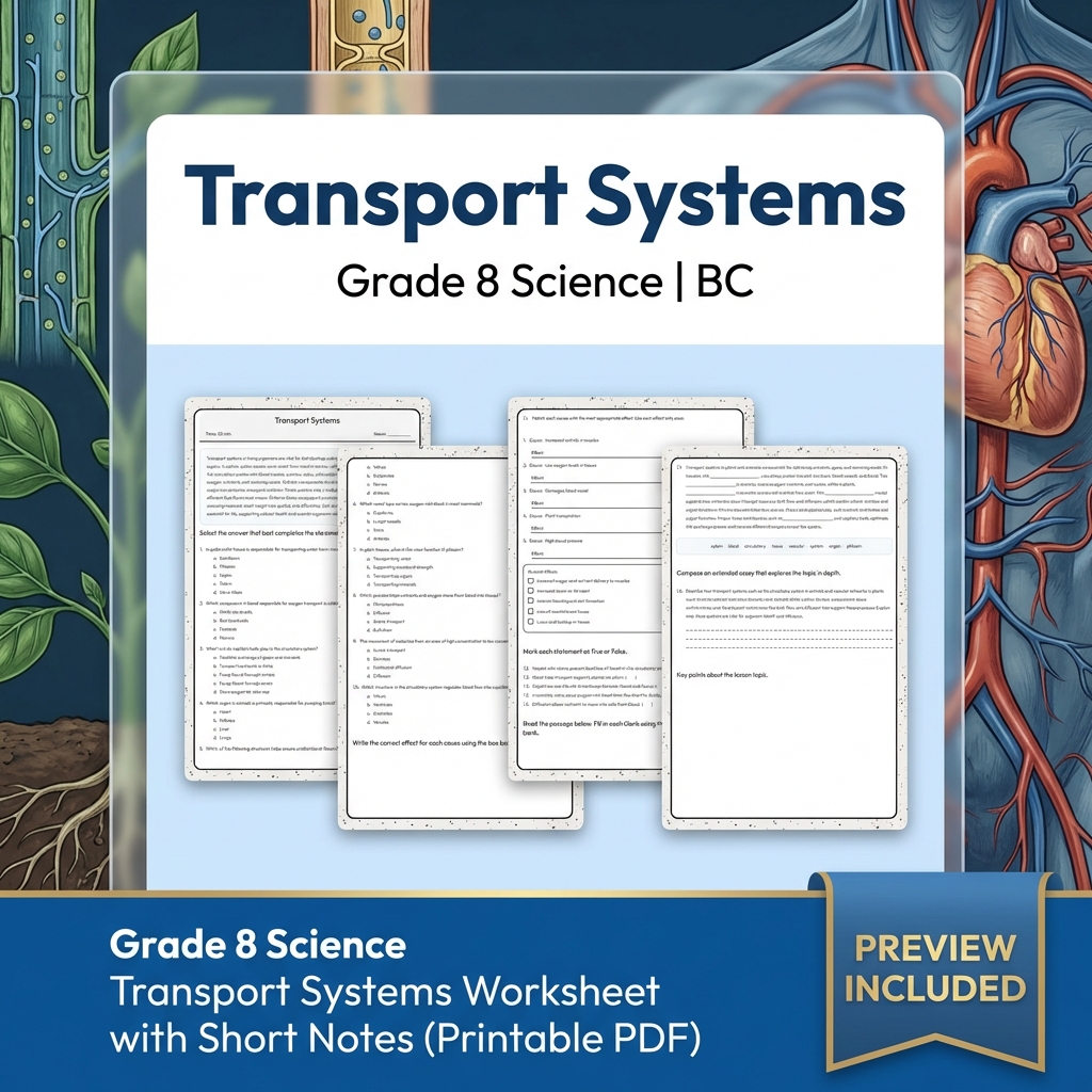 Grade 8 Science Full Year Bundle | Cell Biology, Ecosystems & Conservation — included worksheet 21