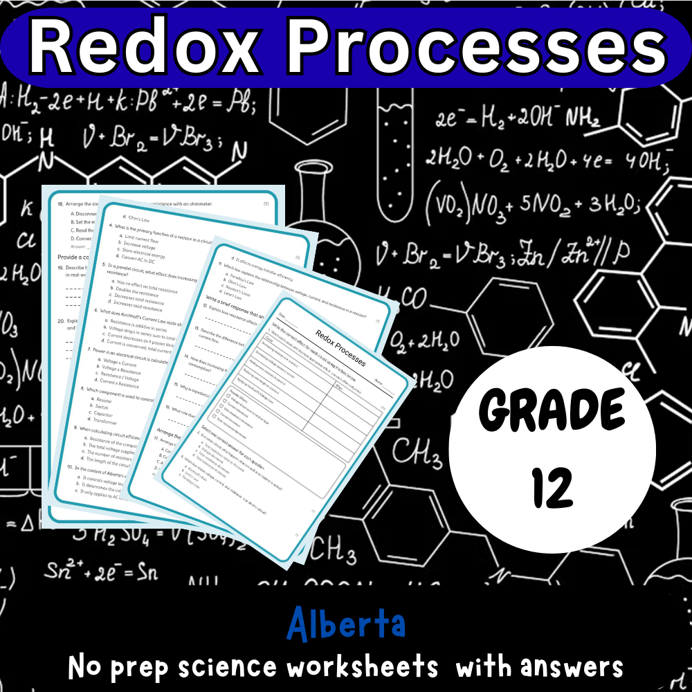 Grade 12 Science | Redox Processes Worksheet (PDF) – Alberta Standards