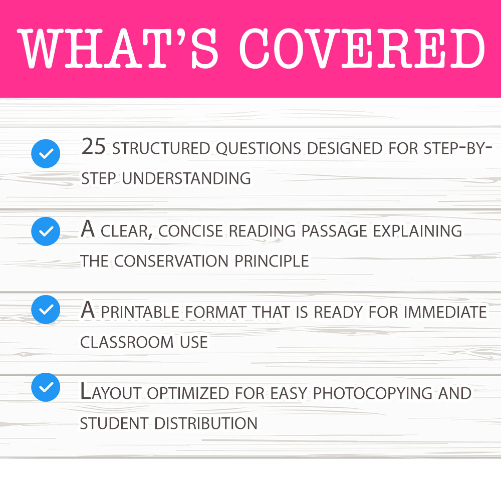 Grade 6 Science worksheet mcq paper worksheet — Grade 6 Science — Worksheet MCQ Paper for Mastering Conservation Principle…