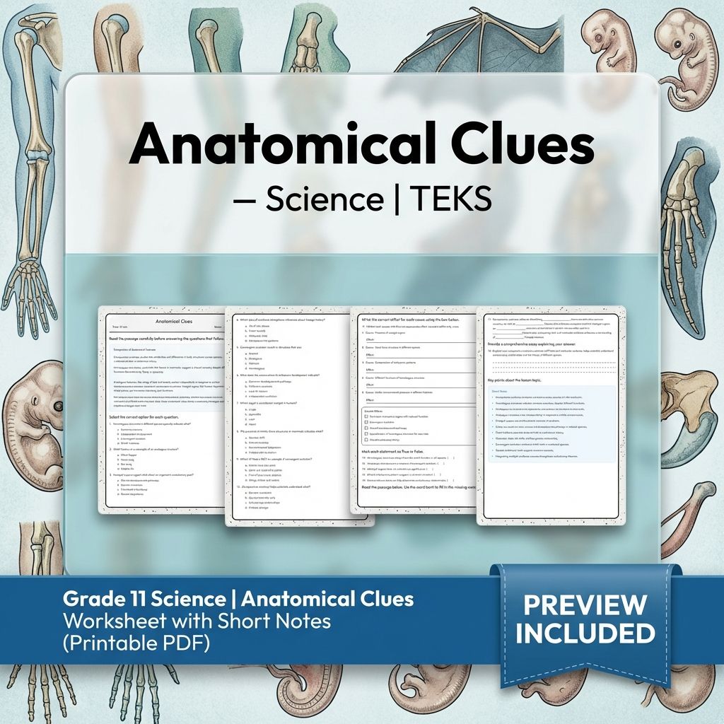 Grade 11 Science Worksheet Bundle | Genetics, Evolution & Human Body (PDF) — included worksheet 25