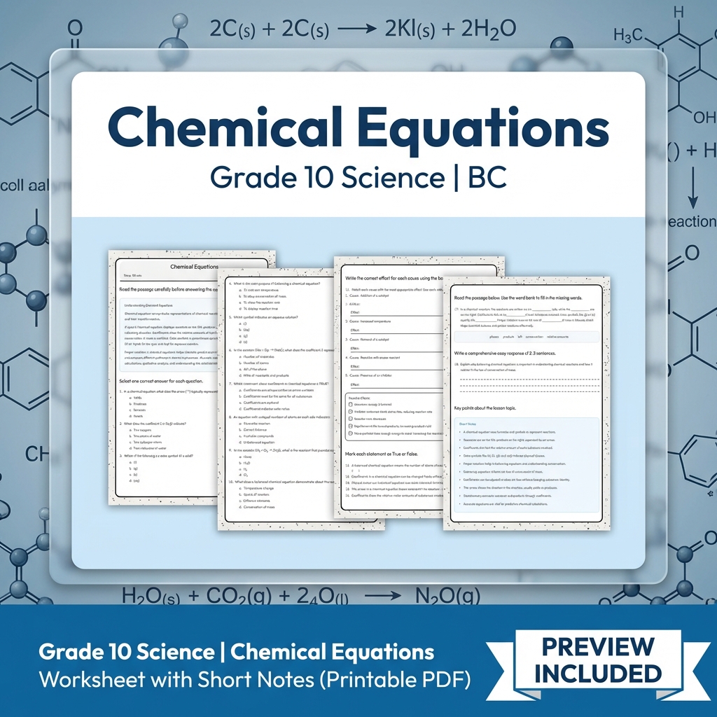 Grade 10 Science Bundle | Physics, Energy & Forces | Full Year Curriculum — included worksheet 26