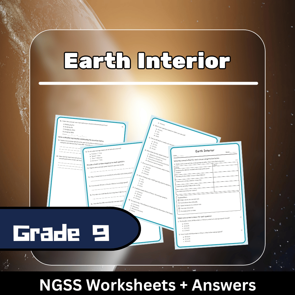 Grade 9 Science science 1 worksheet — Grade 9 Science | Earth's Interior NGSS Worksheet (Worksheet + Answer Key)