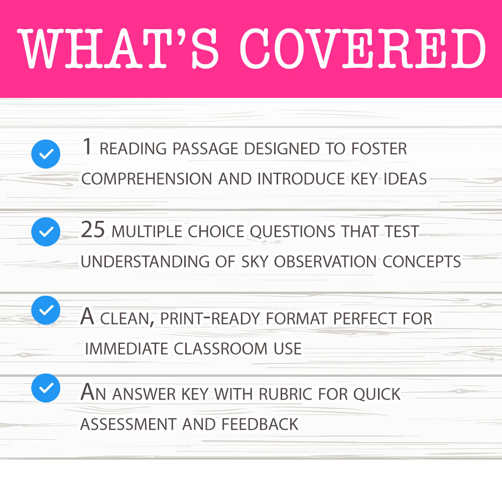 Grade 6 Science worksheet mcq paper worksheet — Grade 6 Science — Sky Observations Worksheet MCQ Paper for Mastery — page 2