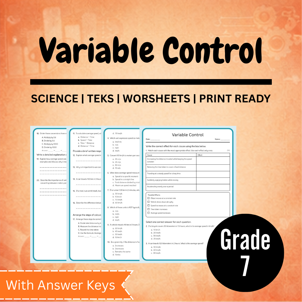 Grade 7 Science Worksheet Bundle – Ecosystems, Atomic Structure & Forces (TEKS Aligned) — included worksheet 23