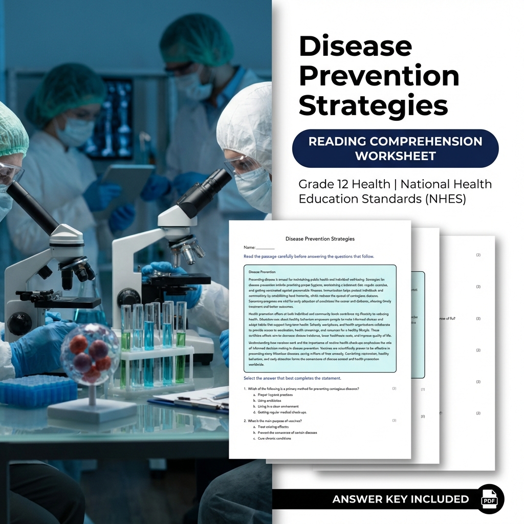 Grade 12 Health Lesson Bundle | NHES Worksheets on Health Topics — included worksheet 2