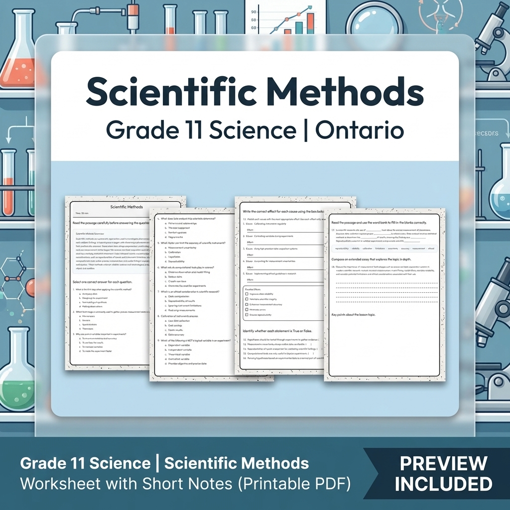 Grade 11 Science Full Year Bundle | Ontario Curriculum & Framework — included worksheet 22