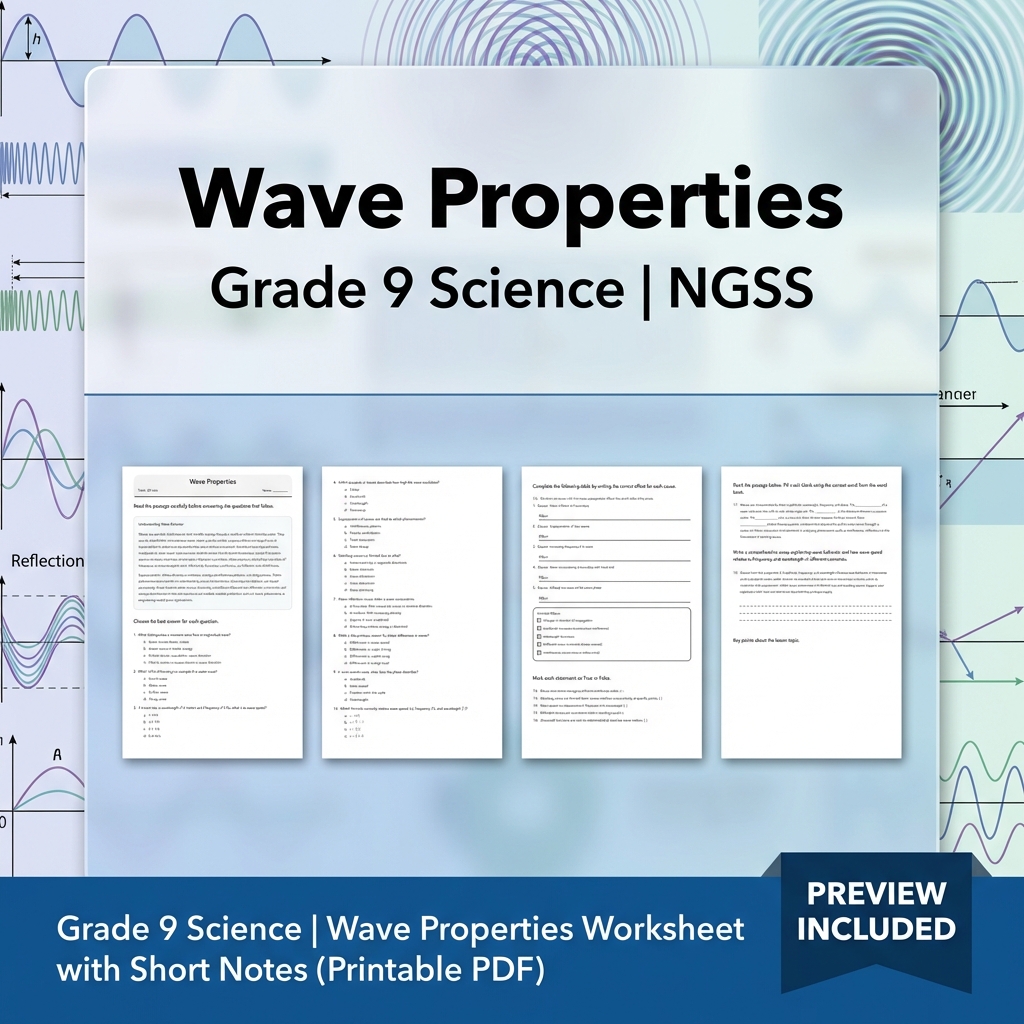 Grade 9 Science NGSS Worksheet Bundle – Comprehensive Year-Long Assessment Pack — included worksheet 24