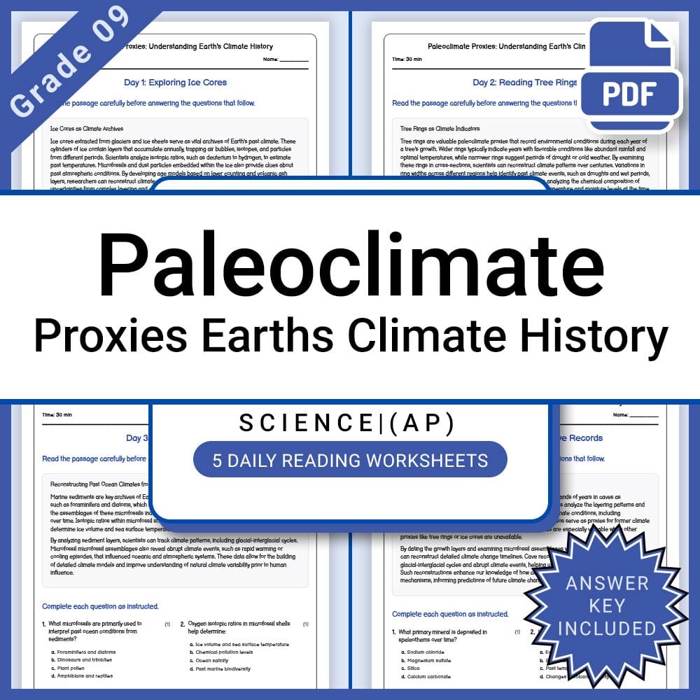 Grade 9 Science Lesson Bundle – AP Framework Daily Reading Worksheets — included worksheet 12