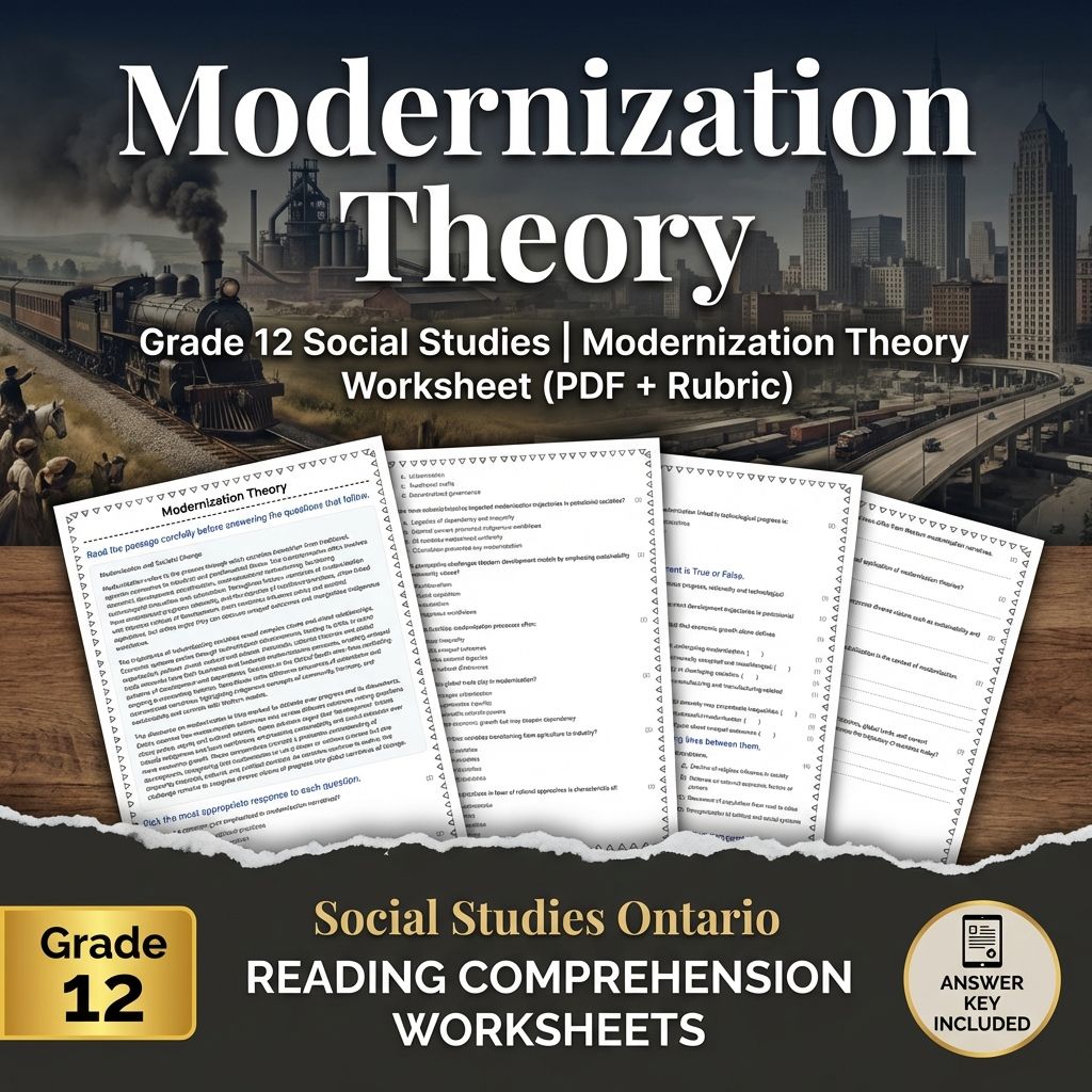 Grade 12 Social Studies | Modernization Theory Worksheet (PDF + Rubric)
