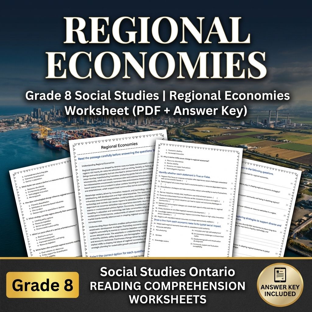 Grade 8 Social Studies Bundle – Regional Economies & Human–Environment Skills — included worksheet 7
