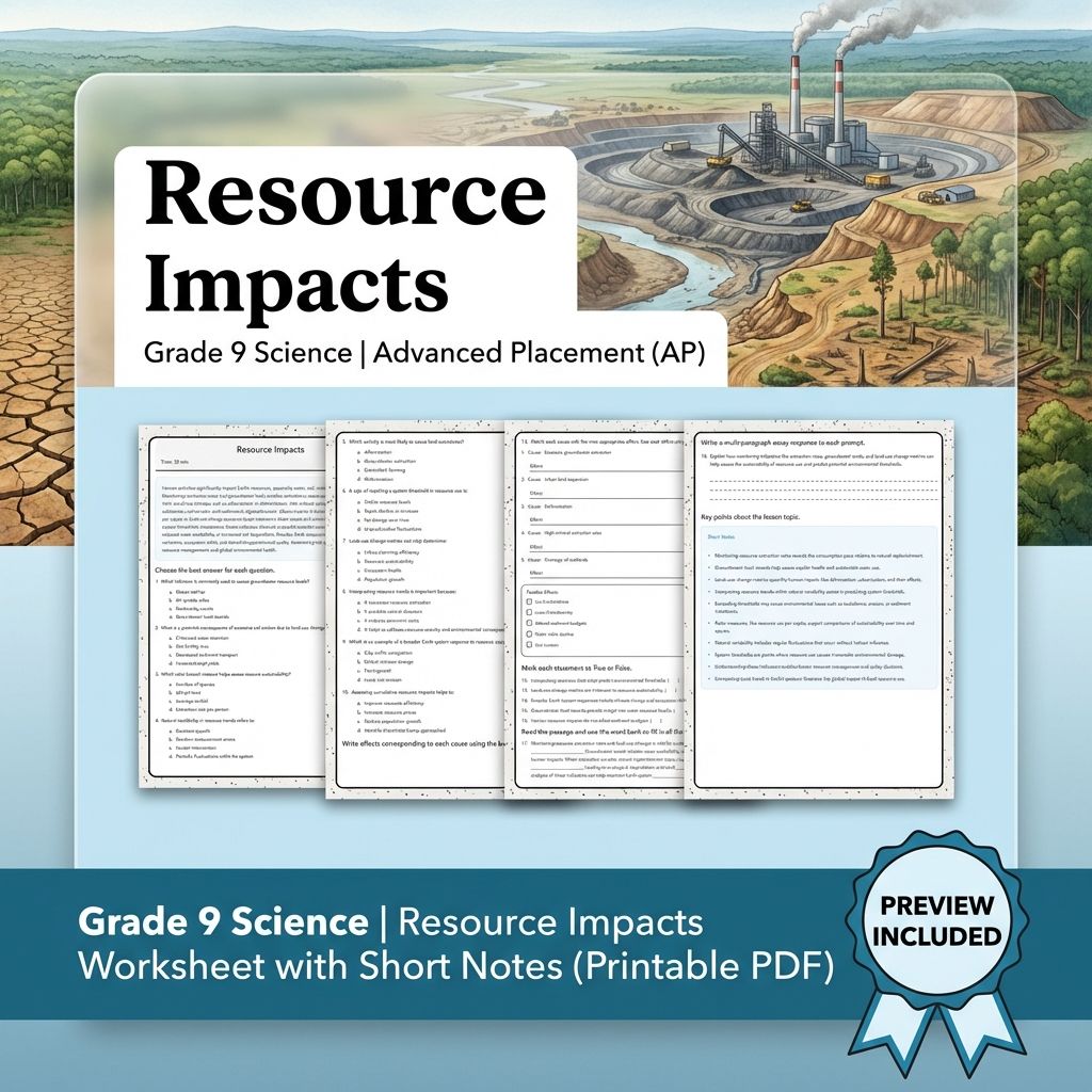 Grade 9 Science Worksheet Bundle | Comprehensive STEM Practice Pack (PDF) — included worksheet 25