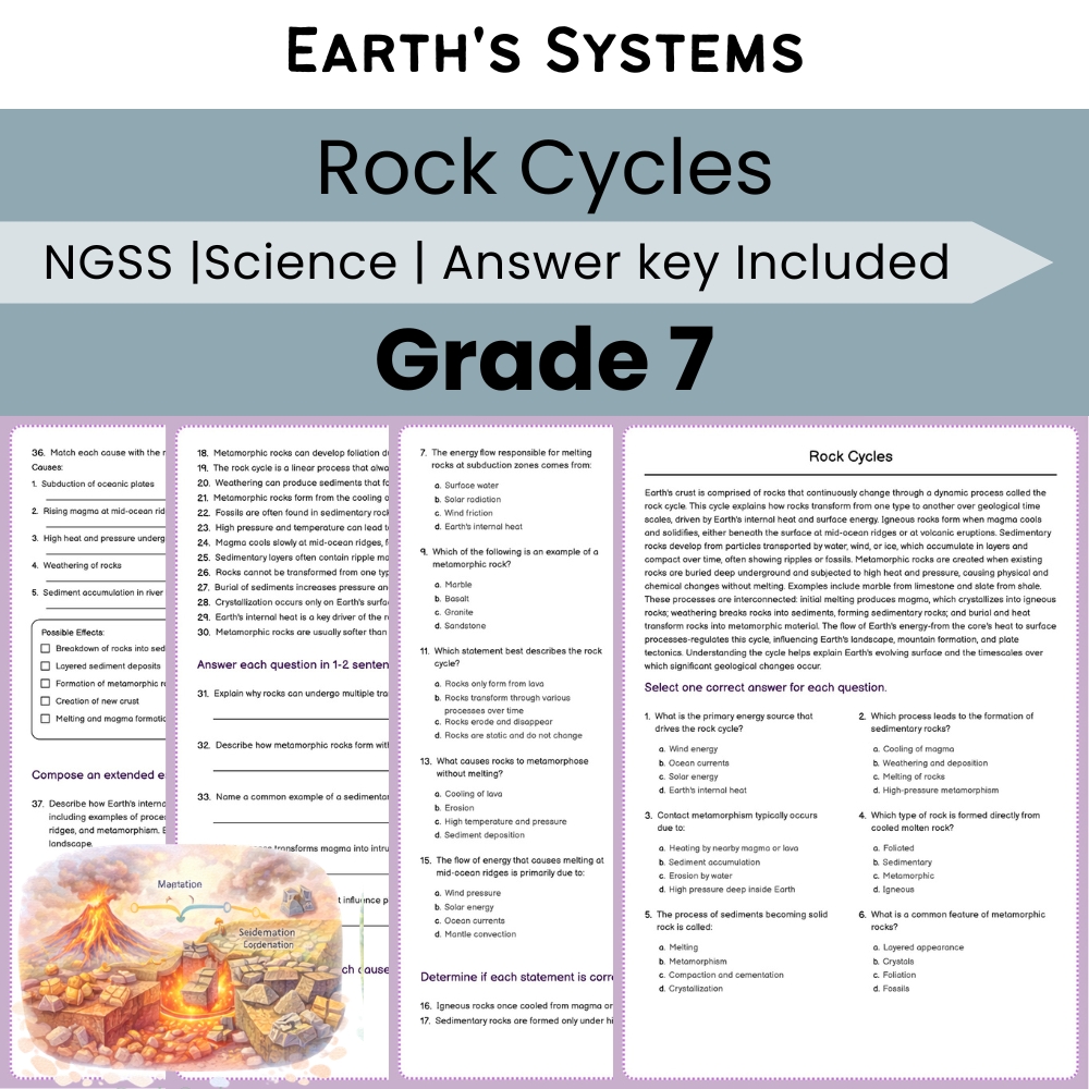 Grade 7 Science Earth's Systems Lesson Bundle | NGSS Worksheets — included worksheet 4