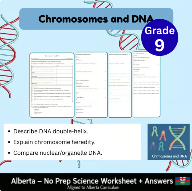 Grade 9 Science Worksheet Bundle | Genetics, Chemistry & Physics Concepts — included worksheet 26