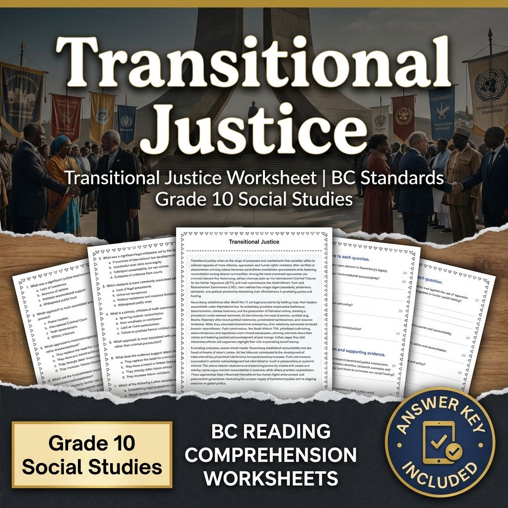 Transitional Justice Worksheet | BC Standards Grade 10 Social Studies