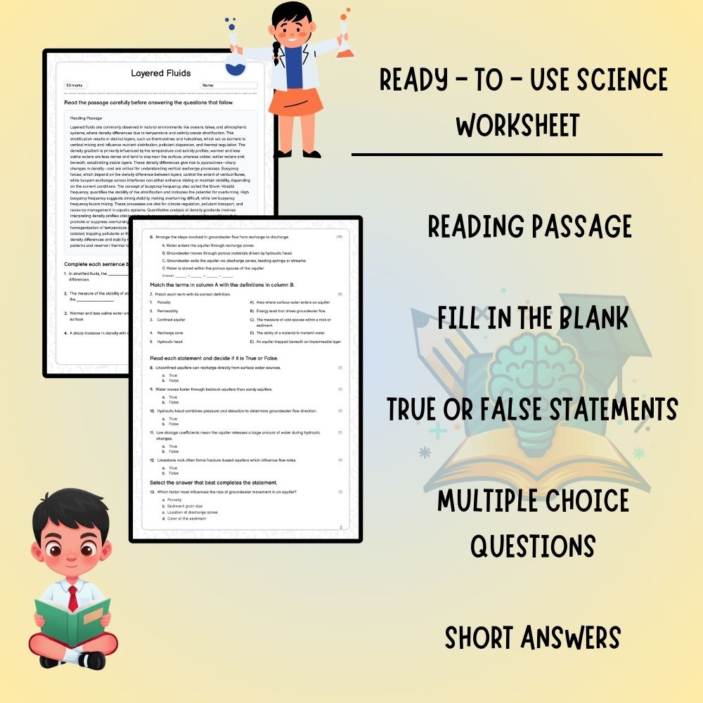 Grade 8 Science worksheet worksheet — Grade 8 Science | Understanding Layered Fluids Worksheet (PDF ) — page 2
