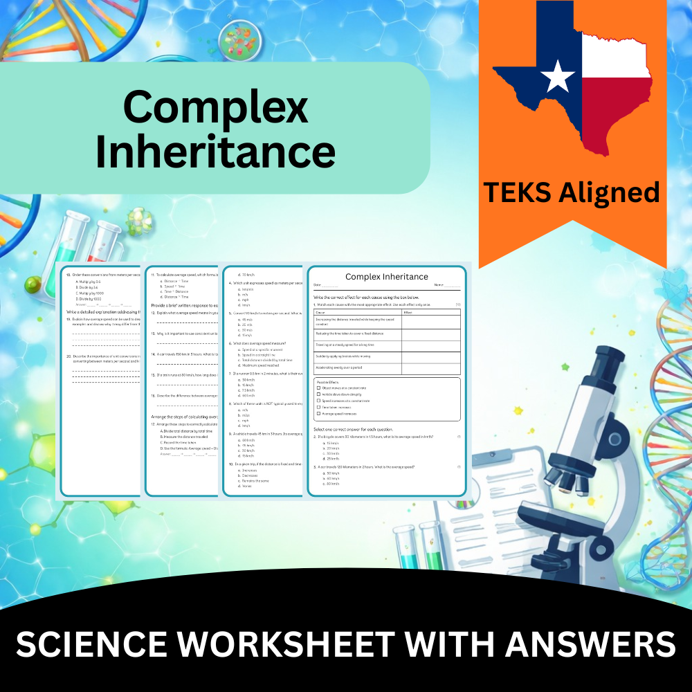 Grade 9 Science Genetics & Biotechnology Unit - TEKS - Aligned (Answer Keys) — included worksheet 6