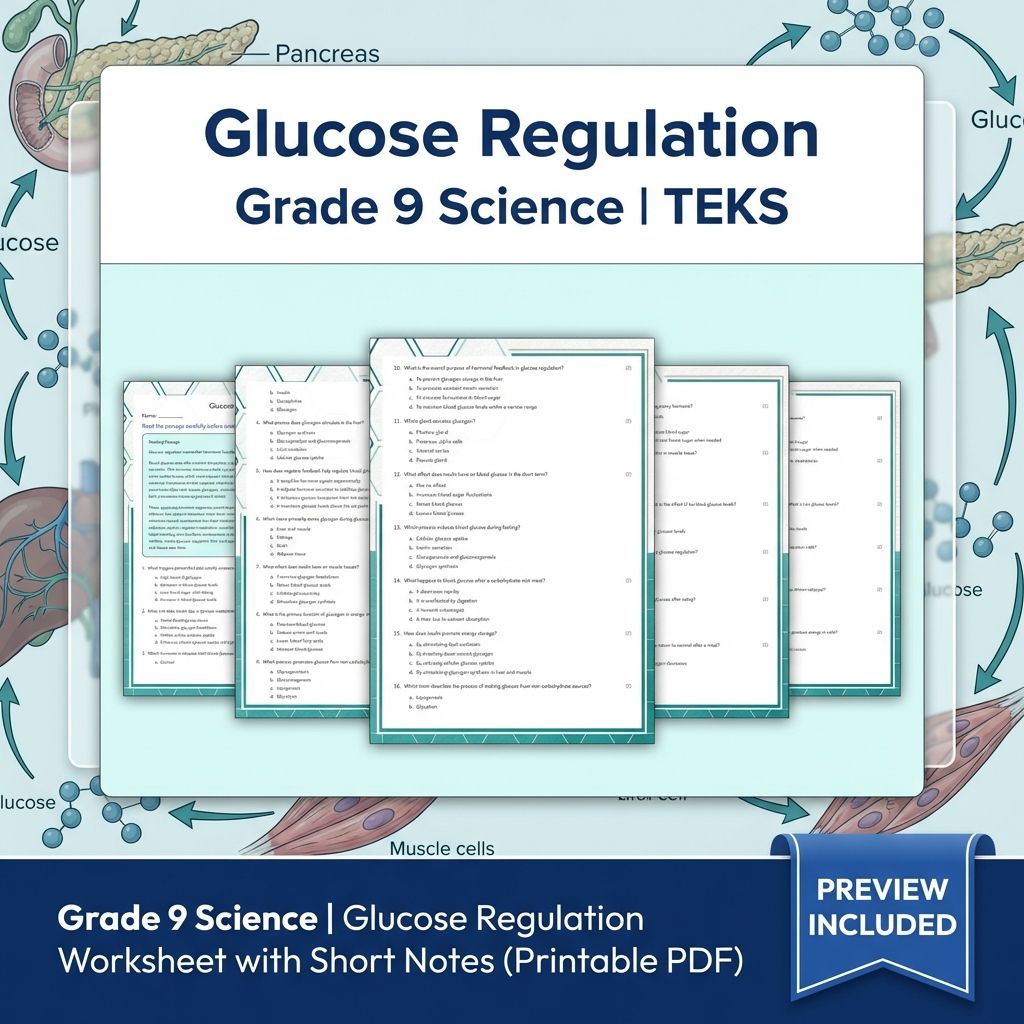 Grade 9 Science Worksheet Bundle: Cell Biology, Genetics & Ecology (Collection) — included worksheet 22