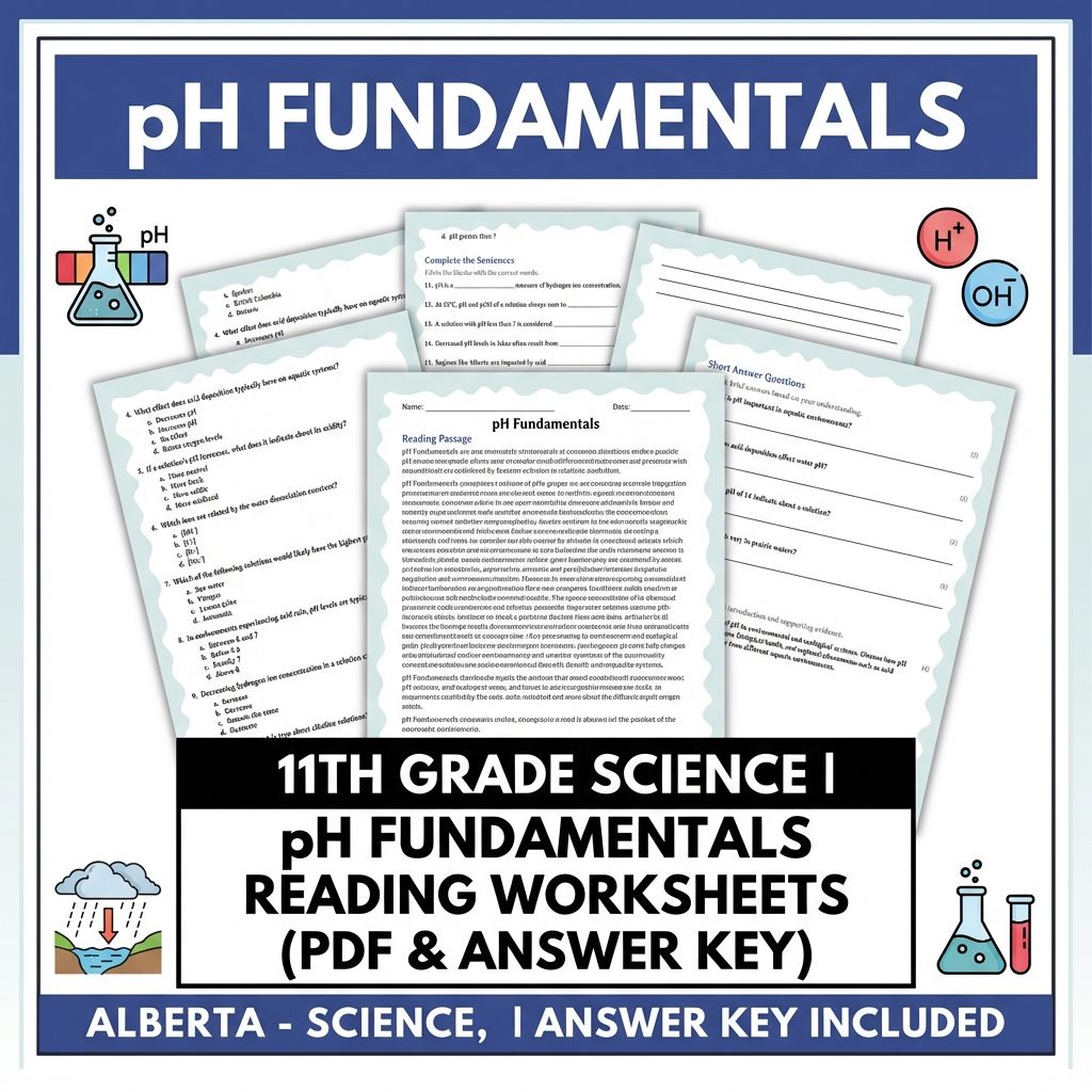11th Grade Science | pH Fundamentals Reading Worksheets (PDF & Answer Key)