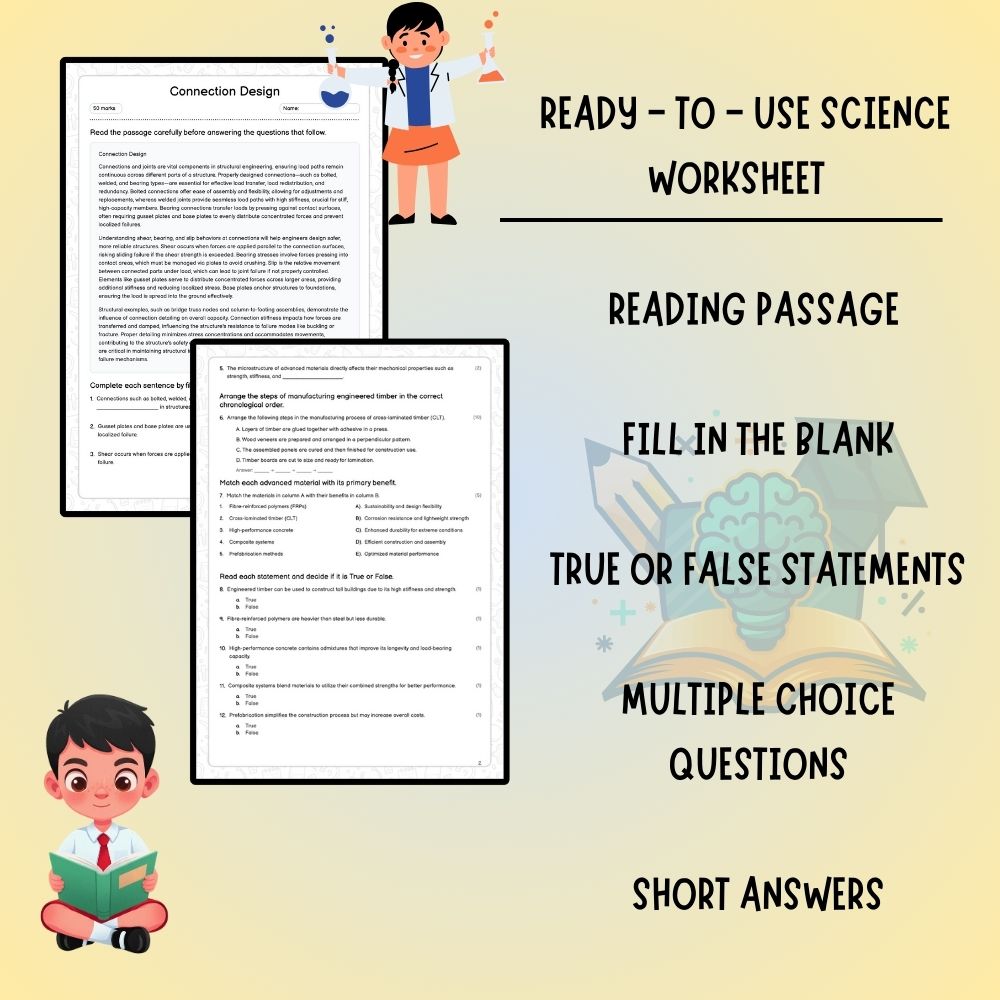 Grade 7 Science worksheet worksheet — Grade 7 Science | Connection Design Worksheet – Structural Engineering (PDF) — page 2