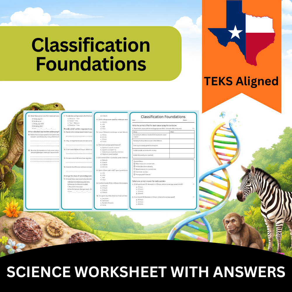Grade 9 Science Worksheet Bundle – Comprehensive TEKS-Aligned Biology & Ecology Resources — included worksheet 26