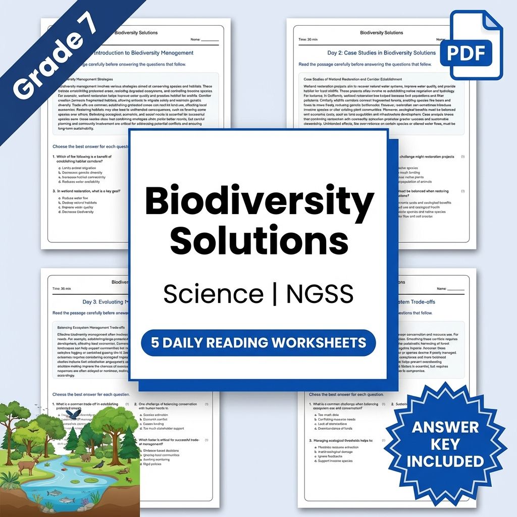 Grade 7 Science – Biodiversity Solutions Worksheet(PDF + Answer Key)