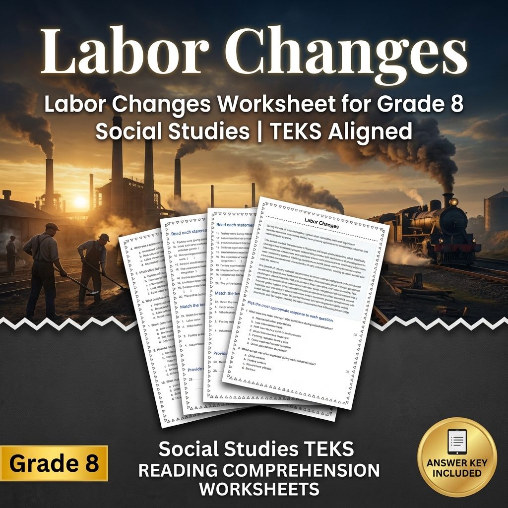Labor Changes Worksheet for Grade 8 Social Studies | TEKS Aligned