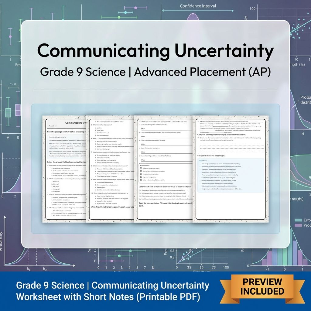 Grade 9 Science | Critical Thinking & Data Analysis Unit Bundle (Worksheets) — included worksheet 9