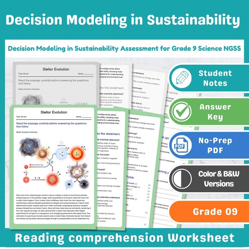 Decision Modeling in Sustainability Assessment for Grade 9 Science NGSS