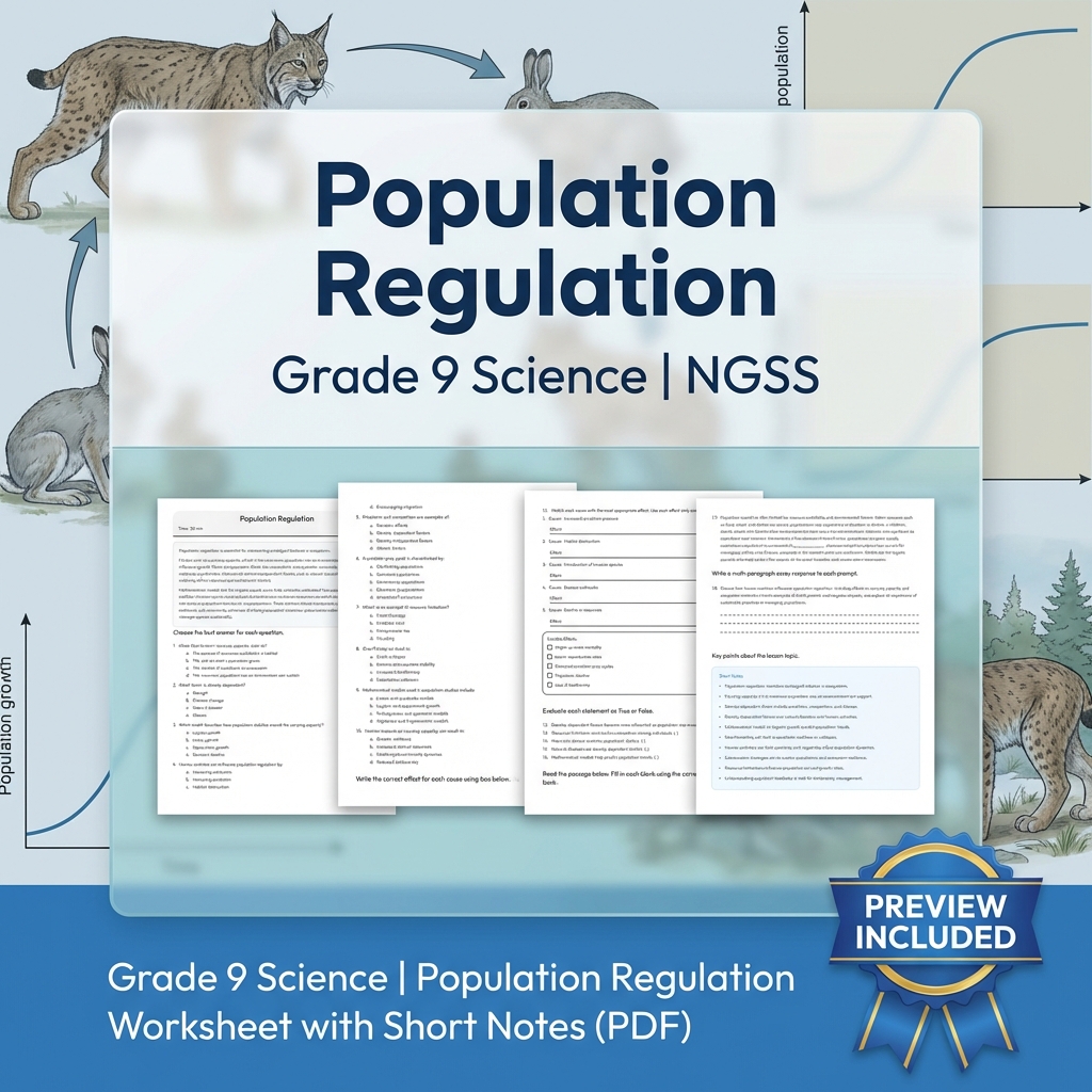 Grade 9 Science | Ecosystems: Interactions, Energy & Dynamics NGSS UNIT Bundle — included worksheet 2