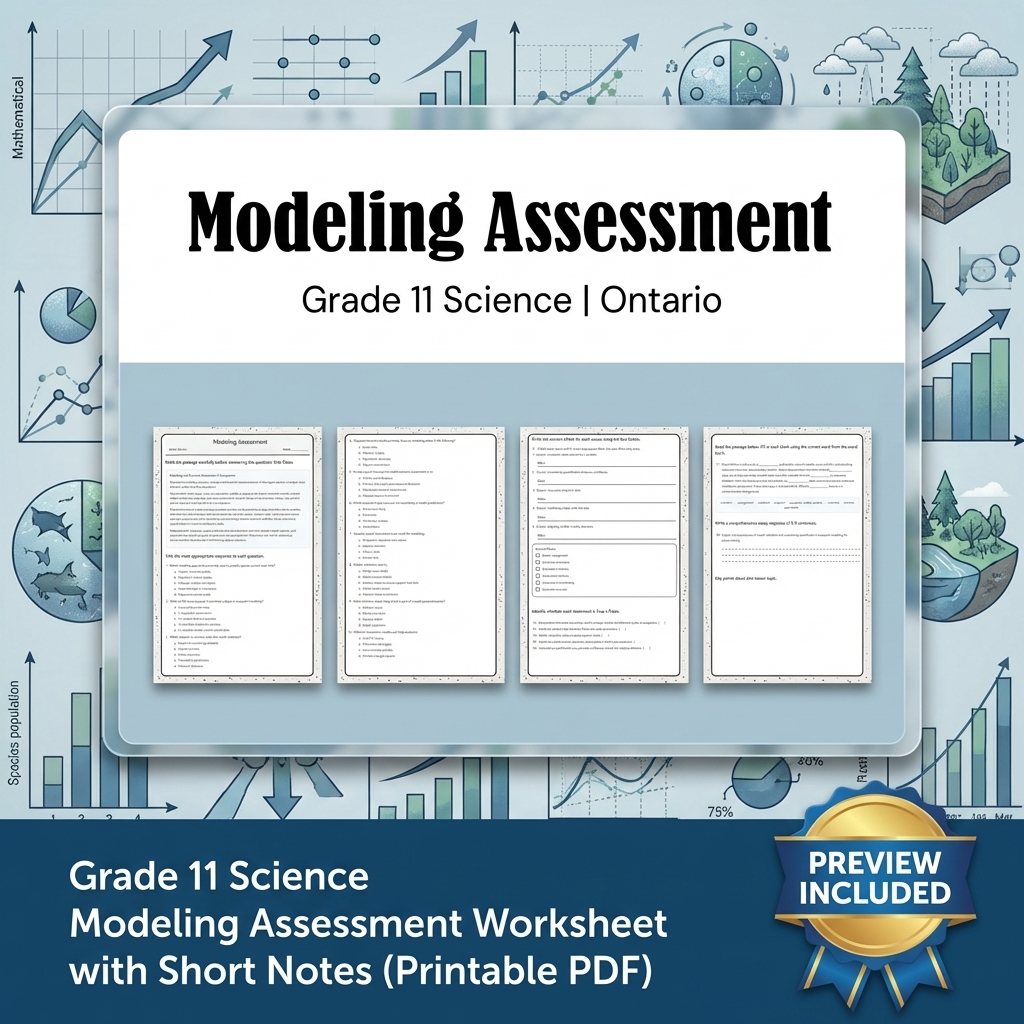 Grade 11 Science Lesson Group Bundle – Ontario Ecosystems & Sustainability — included worksheet 5
