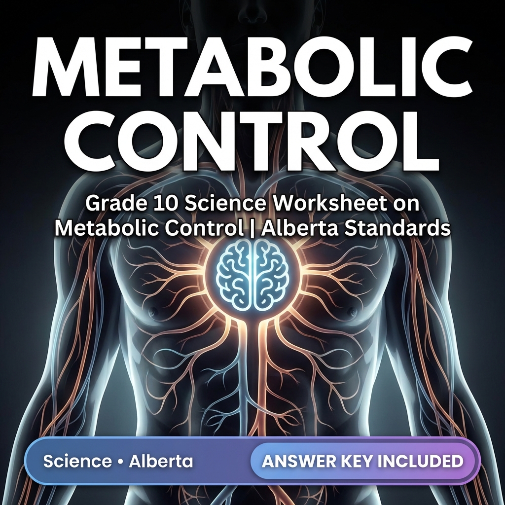 Grade 10 Science Worksheet on Metabolic Control | Alberta Standards