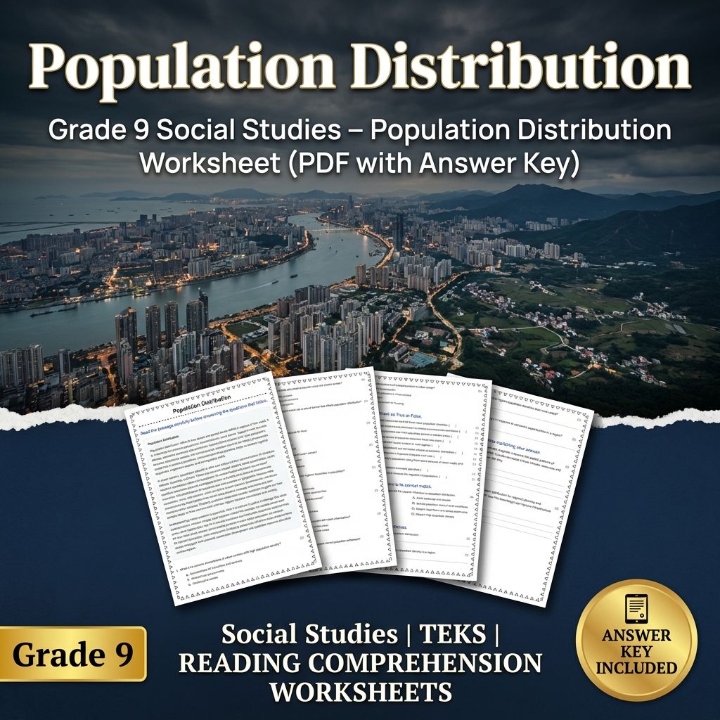 Grade 9 Social Studies – Population Distribution (PDF with Answer Key)