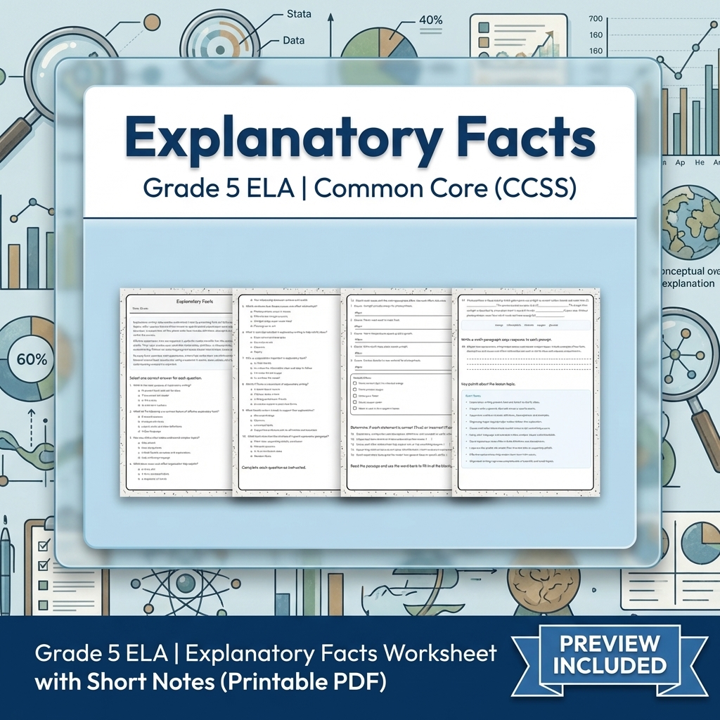 Grade 5 Text Evidence, Writing, and Language ELA Full-Year Bundle — included worksheet 22