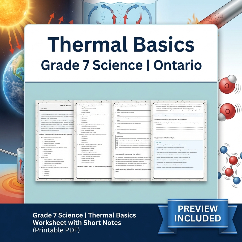 Grade 7 Science Full Year Bundle | Ecosystems & Heat Transfer — included worksheet 28